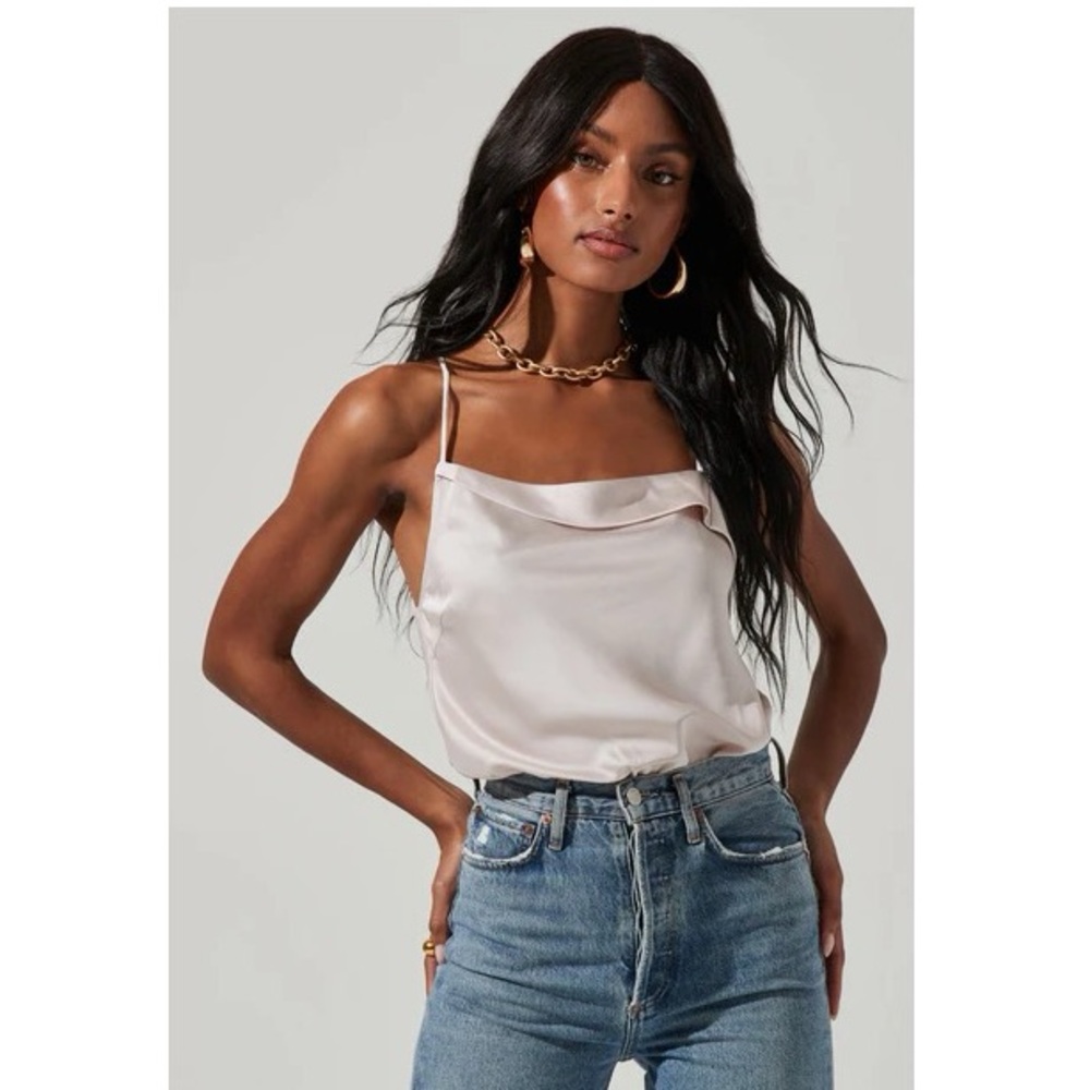 ASTR the Label Drape Front Cami Bodysuit